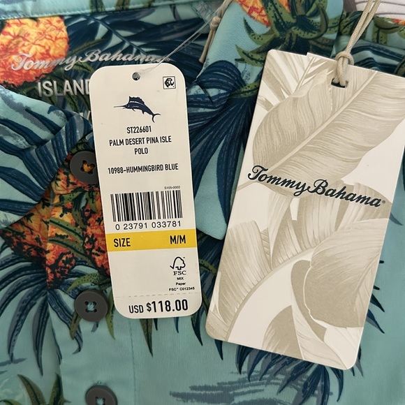 NWT Tommy Bahama IslandZone Palm Desert Pina Isle Short Sleeve Polo Shirt - Picture 10 of 10